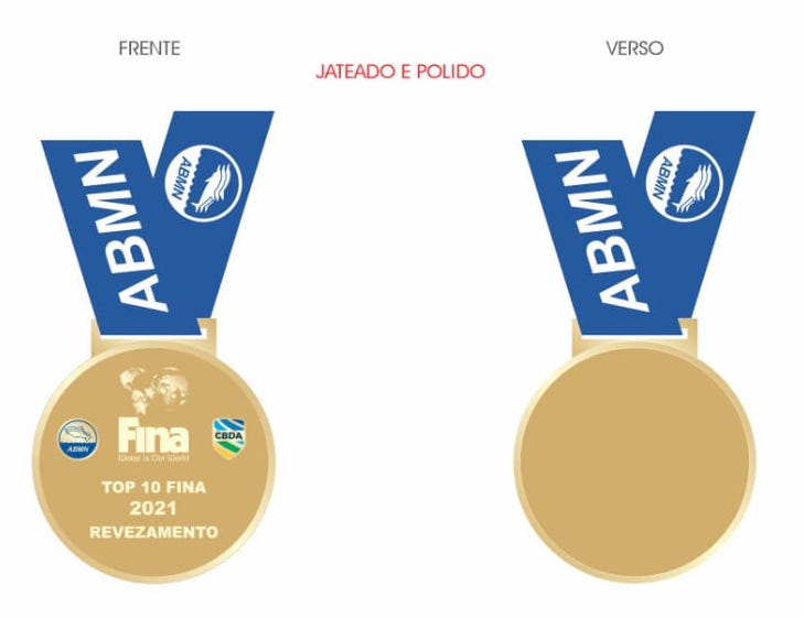 medalha top 10 fina revezamento