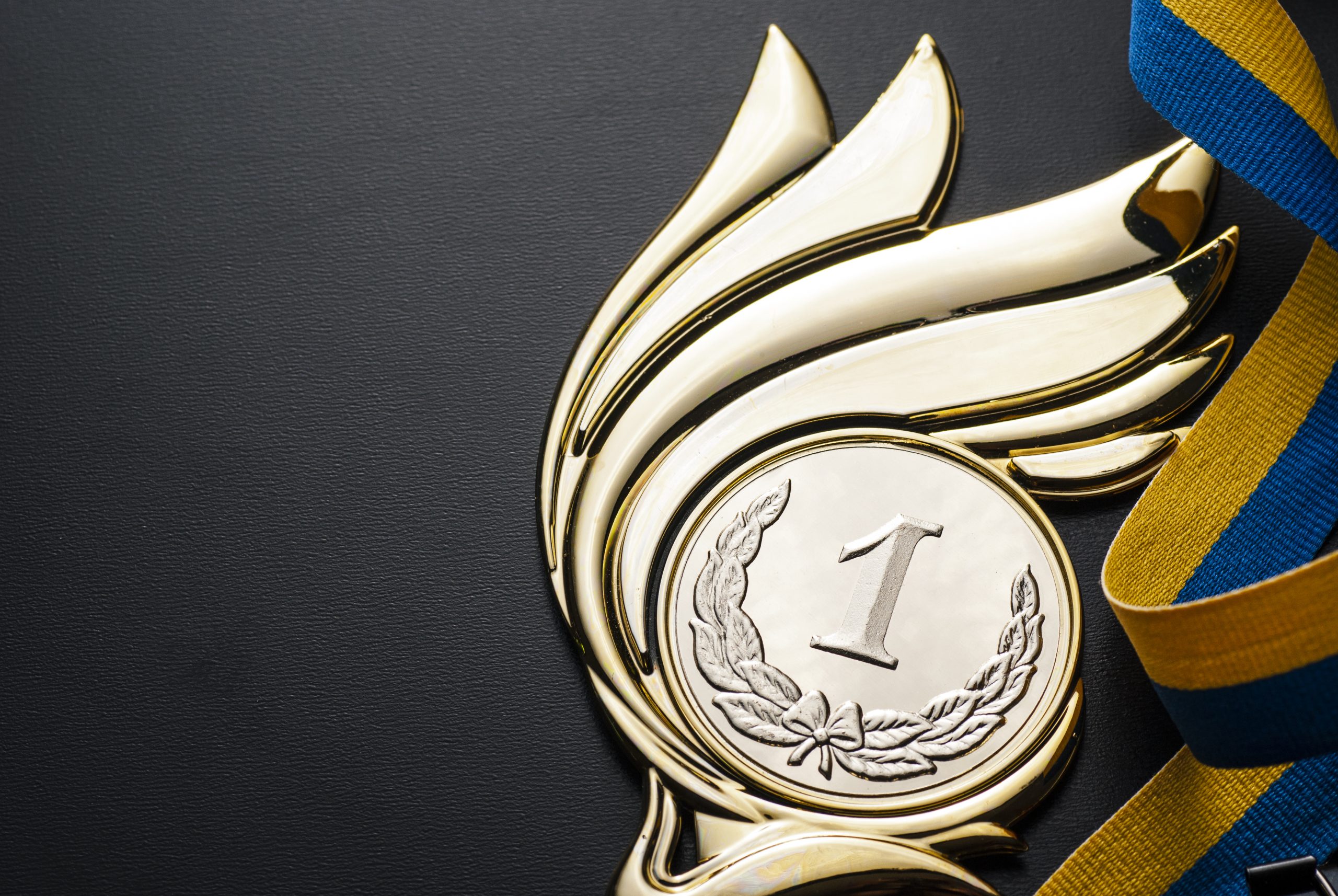 Champions gold trophy medal award